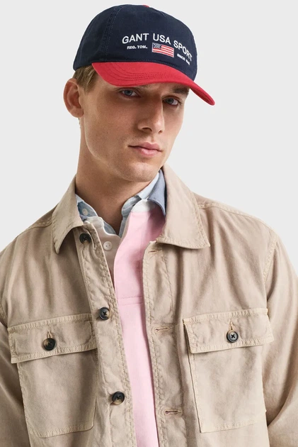 Чоловіча бежева лляна сорочка LINEN OVERSHIRT Gant M 3250030 - изображение 5