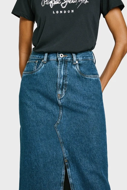 Жіноча синя джинсова спідниця MAXI SKIRT HW Pepe Jeans S PL901185EF2R - Фото 4 Жіноча синя джинсова спідниця MAXI SKIRT HW Pepe Jeans S PL901185EF2R - изображение 4