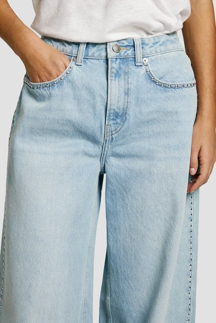 Жіночі блакитні джинси WIDE LEG JEANS MW STUD Pepe Jeans 26 PL2050112 - зображення 5