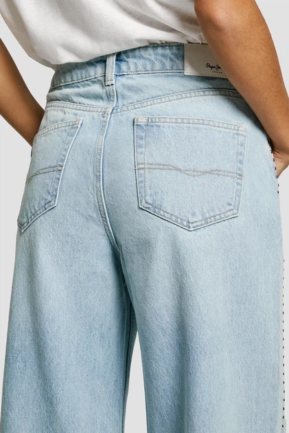 Жіночі блакитні джинси WIDE LEG JEANS MW STUD Pepe Jeans 26 PL2050112 - зображення 6