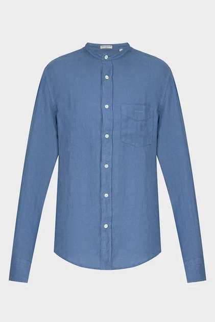 Чоловіча синя лляна сорочка EG GMNT DYED LINEN BAND SHIRT Gant XL 3240122 - Фото 1 Чоловіча синя лляна сорочка EG GMNT DYED LINEN BAND SHIRT Gant XL 3240122 - изображение 1