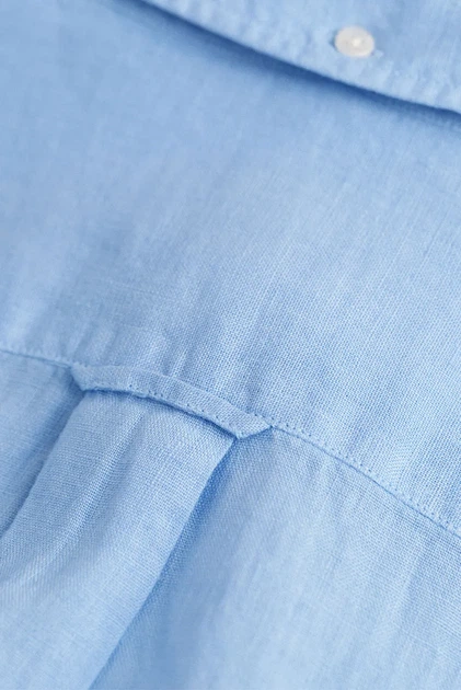Чоловіча блакитна лляна сорочка REG GMNT DYED LINEN Gant XL 3240120 - изображение 9