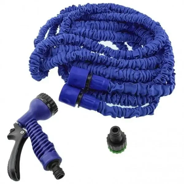 Усиленный садовый чудо шланг для полива X-hose Pro 60 мм (200FT) с распылителем 7 режимов Синий - Фото 2 Усиленный садовый чудо шланг для полива X-hose Pro 60 мм (200FT) с распылителем 7 режимов Синий - изображение 2