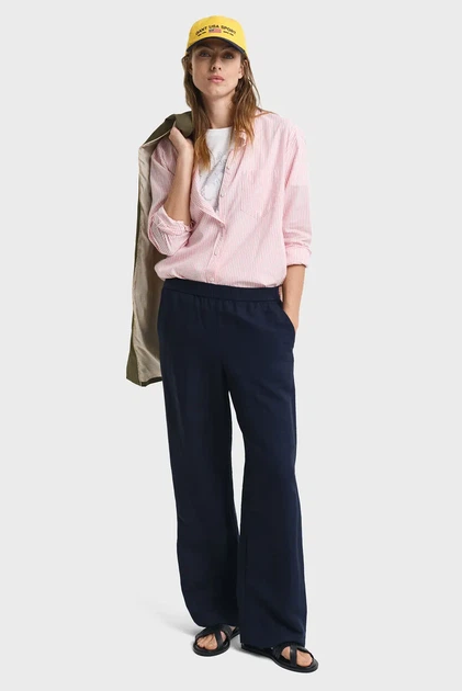Жіночі темно-сині лляні штани REL LINEN BLEND PULL ON PANTS Gant 36 4150348 - зображення 2