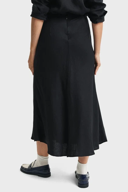 Жіноча чорна лляна спідниця LINEN BLEND SKIRT Gant 36 4400162 - зображення 3