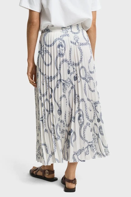 Жіноча біла плісована спідниця з візерунком SAILING PRINT PLEATED SKIRT Gant 40 4400173 - Фото 4 Жіноча біла плісована спідниця з візерунком SAILING PRINT PLEATED SKIRT Gant 40 4400173 - зображення 4