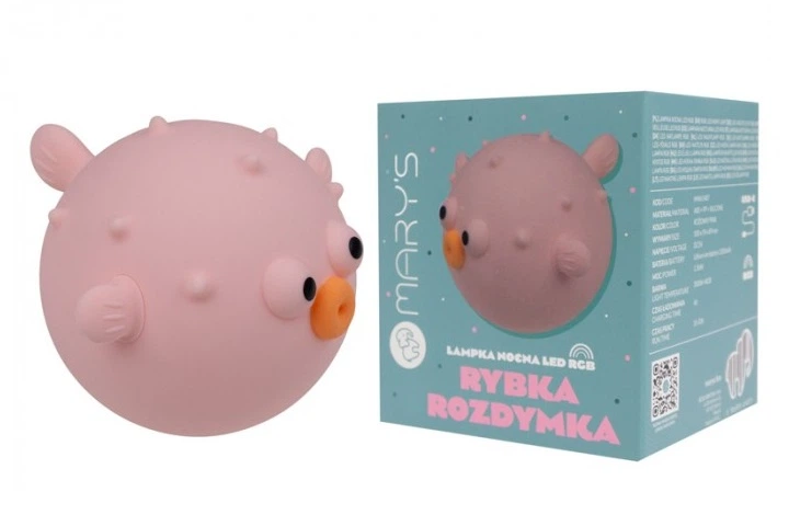 Lampka nocna Mary's LED Rybka Różowa 14875 (5906555614875) - obraz 5