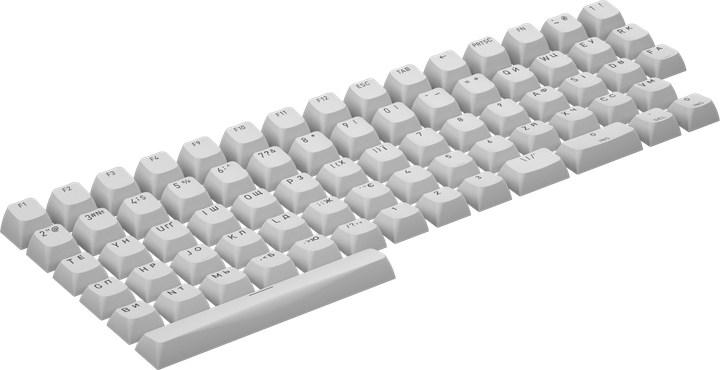 Набір кейкапів Hator OMA profile PBT keycap set, US/UA, A-part, ANSI/ISO White (HTS510) - зображення 2