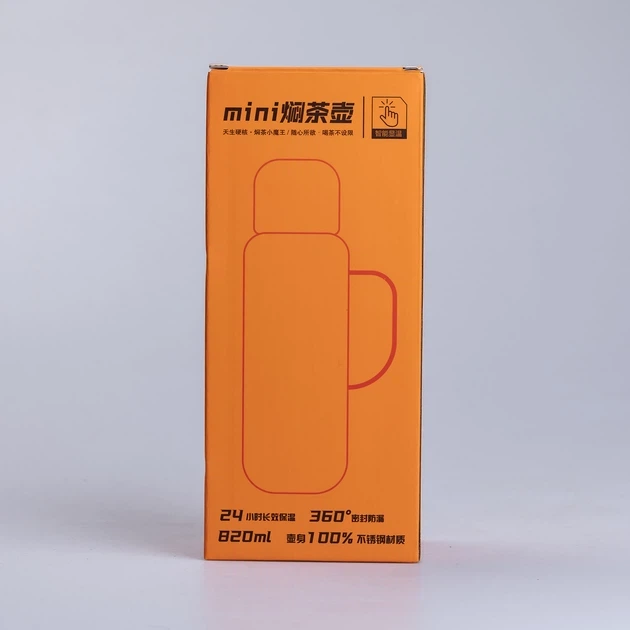 Термос Yiwu HP-14-55W белый 820 мл с датчиком температуры и клапаном (107-80-HP-14-55W) - изображение 6