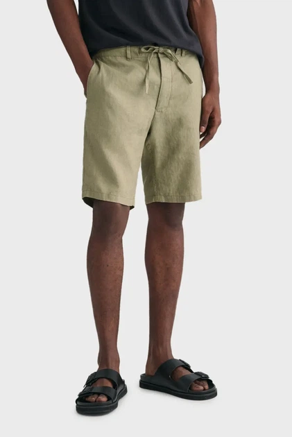 Чоловічі оливкові лляні шорти RELAXED LINEN DS Gant S 205073 - Фото 1 Чоловічі оливкові лляні шорти RELAXED LINEN DS Gant S 205073 - изображение 1