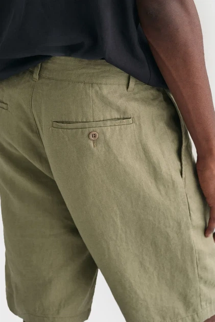 Чоловічі оливкові лляні шорти RELAXED LINEN DS Gant S 205073 - Фото 5 Чоловічі оливкові лляні шорти RELAXED LINEN DS Gant S 205073 - изображение 5