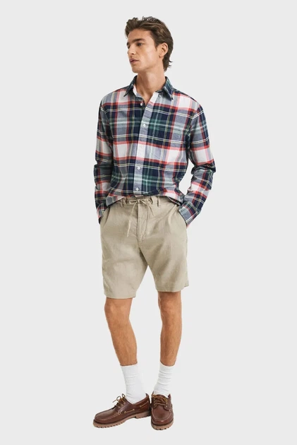 Чоловічі бежеві лляні шорти RELAXED LINEN DS Gant L 205073 - Фото 2 Чоловічі бежеві лляні шорти RELAXED LINEN DS Gant L 205073 - изображение 2