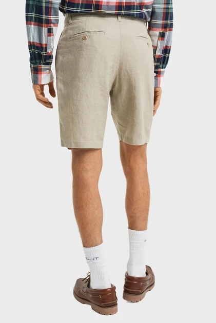 Чоловічі бежеві лляні шорти RELAXED LINEN DS Gant L 205073 - Фото 3 Чоловічі бежеві лляні шорти RELAXED LINEN DS Gant L 205073 - изображение 3