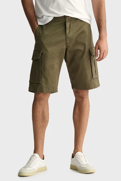 Чоловічі зелені шорти RELAXED TWILL CARGO SHORTS Gant 32 205069 - Фото 1 Чоловічі зелені шорти RELAXED TWILL CARGO SHORTS Gant 32 205069 - изображение 1