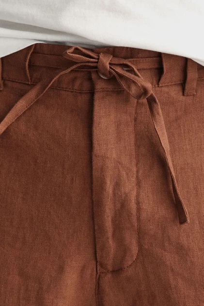 Чоловічі коричневі лляні шорти RELAXED LINEN DS Gant L 205073 - изображение 6