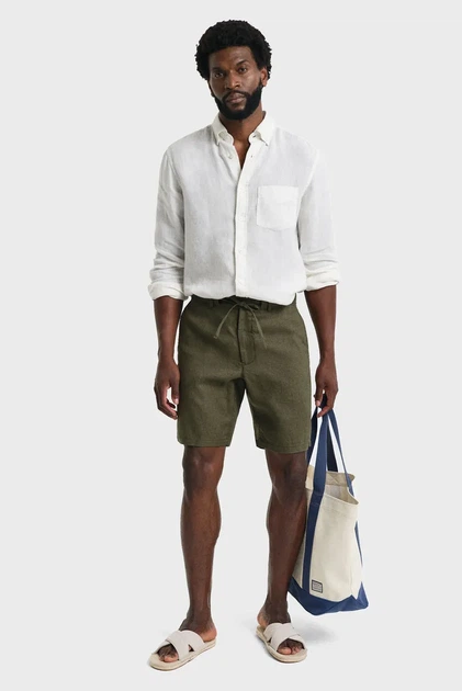 Чоловічі зелені лляні шорти RELAXED LINEN DS SHORTS Gant XL 205073 - изображение 2