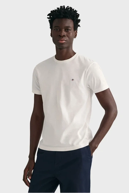 Чоловіча біла футболка SLIM SHIELD SS Gant XXL 2003185 - Фото 1 Чоловіча біла футболка SLIM SHIELD SS Gant XXL 2003185 - изображение 1
