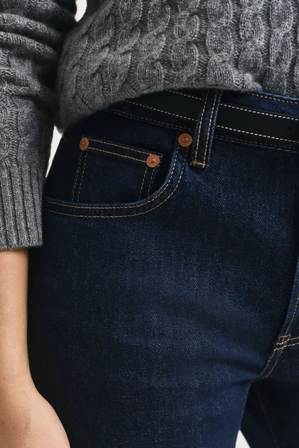 Жіночі темно-сині джинси STRAIGHT STRETCH Gant 25-32 4100304 - изображение 4