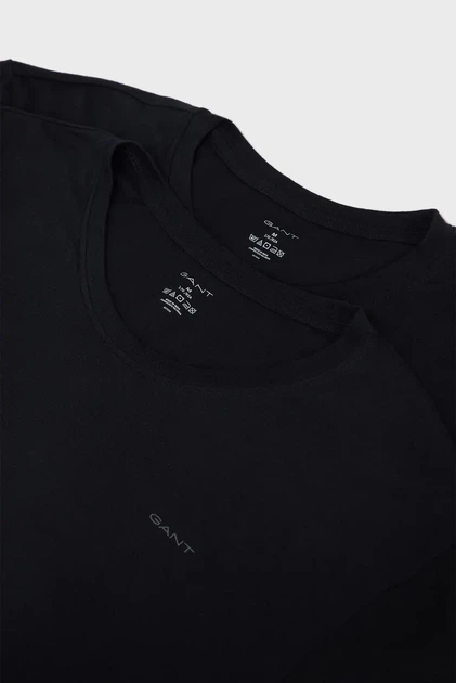 Чоловіча чорна футболка (2 шт) Gant M 900002008 - изображение 5