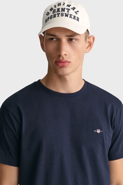 Чоловіча темно-синя футболка SLIM SHIELD SS Gant XXXL 2003185 - Фото 4 Чоловіча темно-синя футболка SLIM SHIELD SS Gant XXXL 2003185 - изображение 4