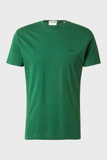 Чоловіча зелена футболка CONTRAST LOGO SS T-SHIRT Gant M 2013032 - Фото 1 Чоловіча зелена футболка CONTRAST LOGO SS T-SHIRT Gant M 2013032 - изображение 1