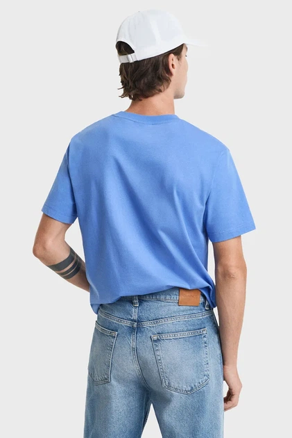 Чоловіча синя футболка SMALL GRAPHIC Gant M 2003343 - изображение 3