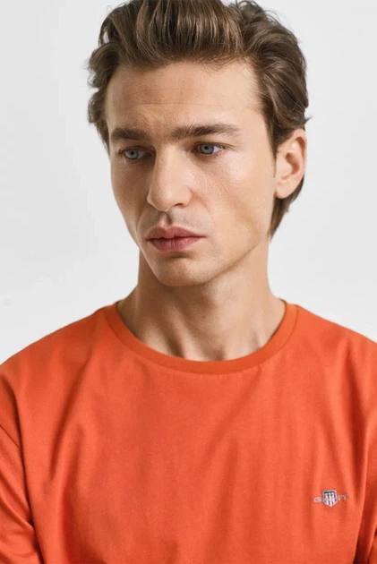 Чоловіча помаранчева футболка REG SHIELD SS T-SHIRT Gant S 2003184 - изображение 2