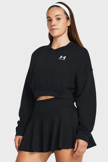 Жіночий чорний світшот UA Rival Terry OS Crop Crw Under Armour SM 1382738-001 - Фото 1 Жіночий чорний світшот UA Rival Terry OS Crop Crw Under Armour SM 1382738-001 - зображення 1