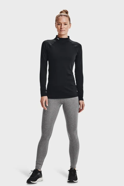 Жіночий чорний лонгслів UA CG Authentics Mockneck-BLK Under Armour M 1368702-001 - изображение 2