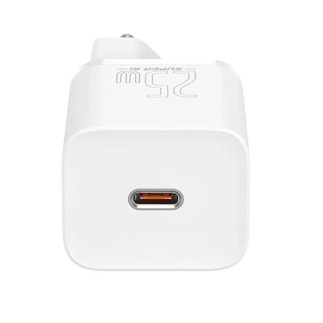 Сетевое зарядное устройство Baseus Super Silicone PD 25W USB-C with USB-C to USB-C Cable 1m White (TZCCSUP-L02) - изображение 2