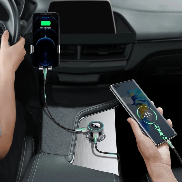 Автомобильное зарядное устройство Baseus Enjoy Bluetooth FM Launcher Dual-USB-A Black (CCLH-01) - изображение 11