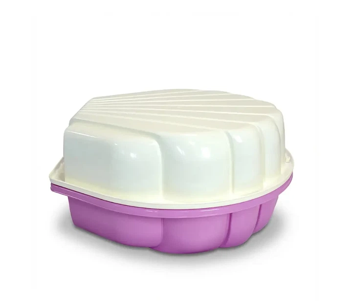Детская песочница ракушка пластиковая 80 х 81 х 20 см DOLONI 01236/10 с крышкой белая розовая - изображение 4
