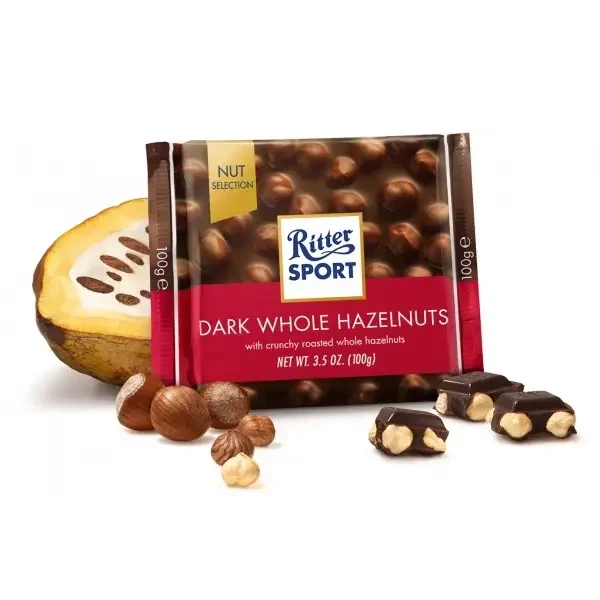 Шоколад Ritter Sport Dunkle Voll-Nuss темний з цілими лісовими горіхами 100 г - зображення 2