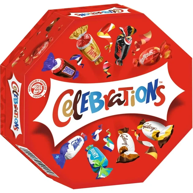 Набір шоколадних цукерок Celebrations мікс цукерок коробка 186 г - Фото 1 Набір шоколадних цукерок Celebrations мікс цукерок коробка 186 г - зображення 1