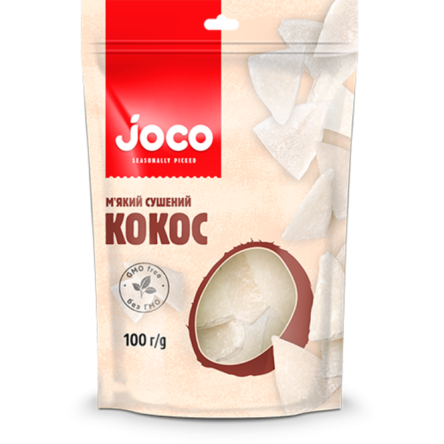 Кокос мягкий сушеный Joco 100 г - Фото 1 Кокос мягкий сушеный Joco 100 г - изображение 1