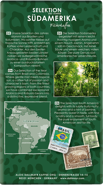 Кофе молотый Dallmayr Crema d'Oro South America Выбор года жареный 500 г (4008167002161) - изображение 4