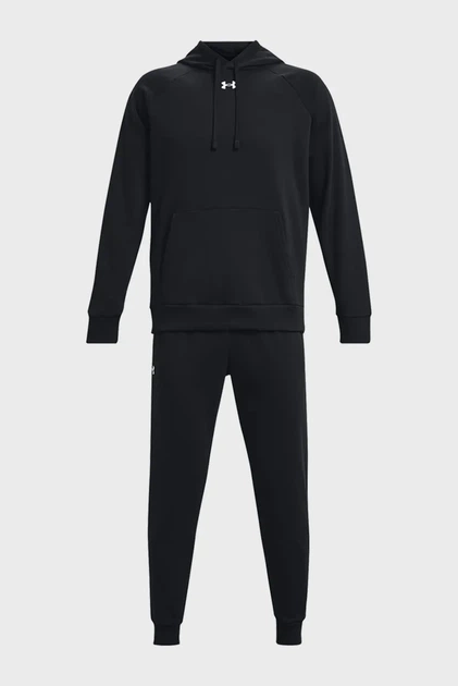 Чоловічий чорний спортивний костюм (худі, штани) UA Rival Fleece Suit Under Armour LGT 1379768-001 - изображение 5