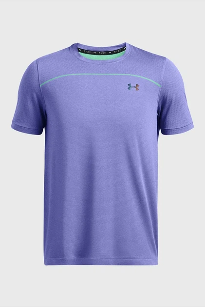 Чоловіча фіолетова футболка UA Rush Seamless Wordmark SS Under Armour S 1382799-561 - изображение 3