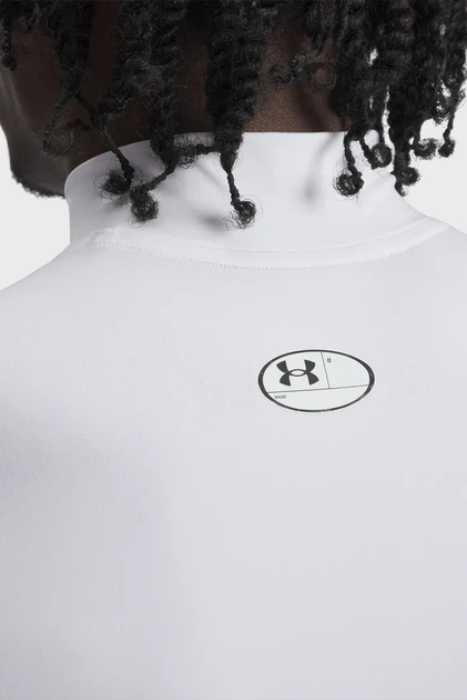 Чоловіча біла майка UA HG Armour Comp Mock SL Under Armour L 1361521-100 - изображение 4