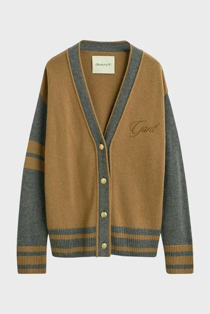 Жіночий бежевий кардиган VARSITY Gant S 4805422 - зображення 5