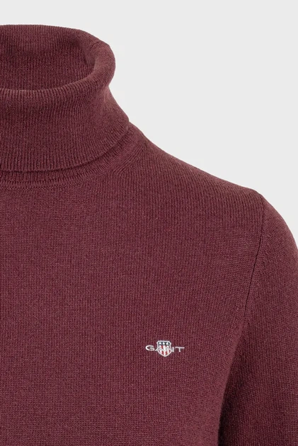 Жіночий бордовий вовняний гольф ROLLNECK Gant S 4805263 - Фото 3 Жіночий бордовий вовняний гольф ROLLNECK Gant S 4805263 - изображение 3