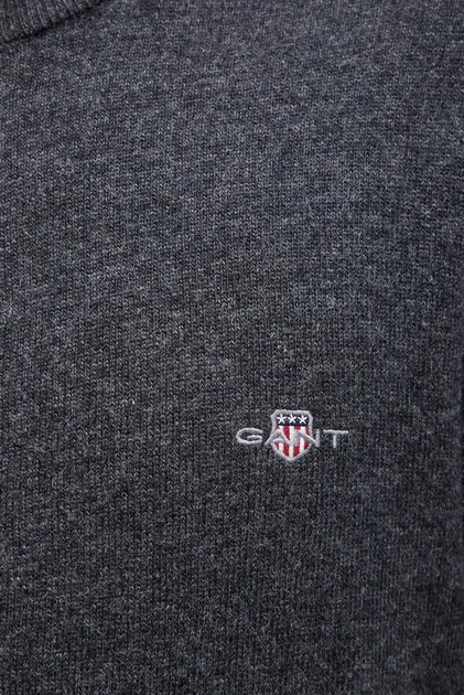 Чоловічий сірий вовняний кардиган EXTRAFINE LAMBSWOOL ZIP Gant S 8050275 - Фото 3 Чоловічий сірий вовняний кардиган EXTRAFINE LAMBSWOOL ZIP Gant S 8050275 - изображение 3