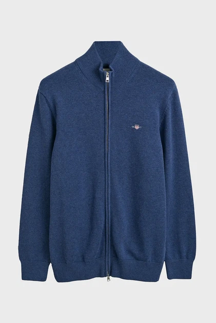 Чоловічий синій кардиган CASUAL COTTON ZIP Gant S 8030164 - изображение 5