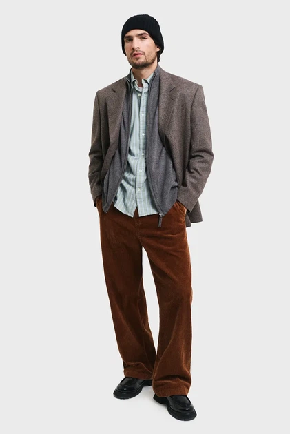 Чоловчий сірий вовняний кардиган SUPERFINE LAMBSWOOL ZIP Gant M 87214 - изображение 2