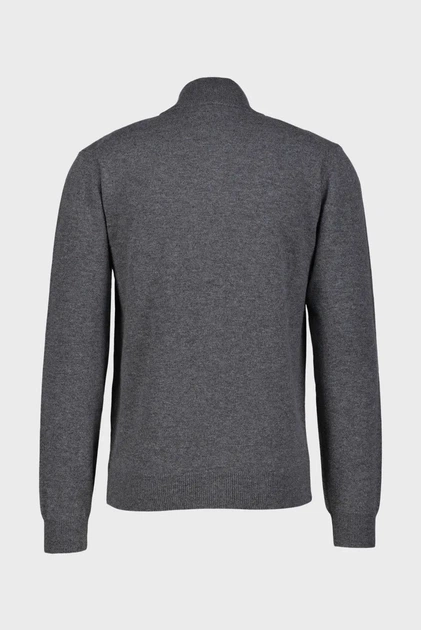 Чоловчий сірий вовняний кардиган SUPERFINE LAMBSWOOL ZIP Gant M 87214 - изображение 6