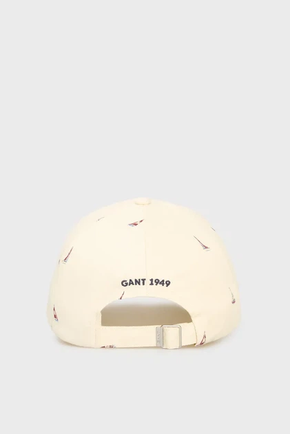 Чоловіча біла кепка з візерунком BOAT GRAPHIC CAP Gant OS 9900282 - Фото 2 Чоловіча біла кепка з візерунком BOAT GRAPHIC CAP Gant OS 9900282 - зображення 2