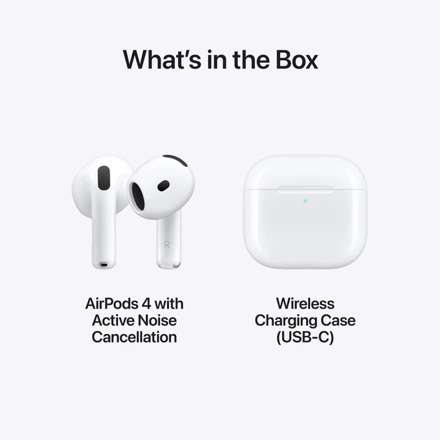 Бездротові навушники AirPods 4 з шумозаглушенням (ANC) - зображення 2