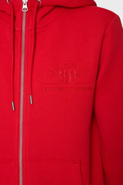 Жіноче червоне худі REG TONAL SHIELD ZIP HOODIE Gant M 4200671 - Фото 3 Жіноче червоне худі REG TONAL SHIELD ZIP HOODIE Gant M 4200671 - изображение 3