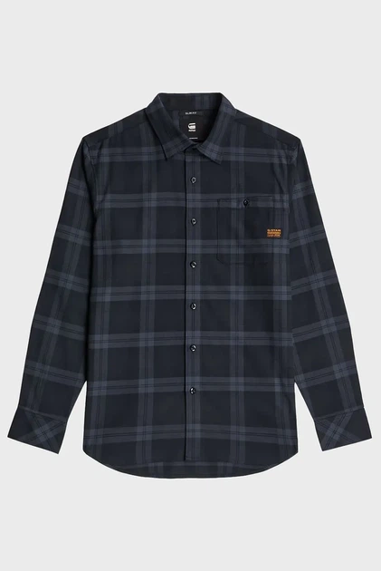 Чоловіча темно-синя картата сорочка Bristum 2.0 Slim Shirt l/s/ G-Star S D23553,D748 - Фото 6 Чоловіча темно-синя картата сорочка Bristum 2.0 Slim Shirt l/s/ G-Star S D23553,D748 - изображение 6