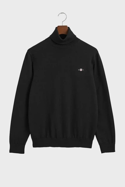 Чоловічий чорний гольф CLASSIC COTTON ROLLERNECK Gant XXL 8030563 - Фото 6 Чоловічий чорний гольф CLASSIC COTTON ROLLERNECK Gant XXL 8030563 - изображение 6